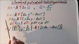 Chemical potential in a system of N indistinguishable particles, color-coded derivation