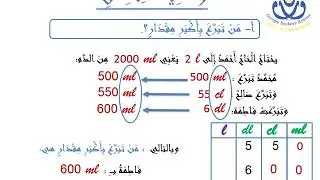 قياس السعات  المستوى الثالث ابتدائي
