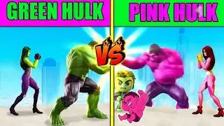 GREEN HULK vs PINK HULK 😱 | Ultimate Power Battle 💥#GreenHulk#PinkHulk#HulkVsHulk#SuperheroBattle