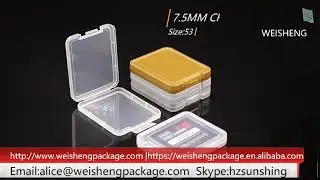 Plastic Transparent SD Card Case Portable Memory SDHC MMC Micro Storage SD Card Case
