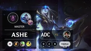 Ashe ADC vs Miss Fortune - KR Master Patch 9.18