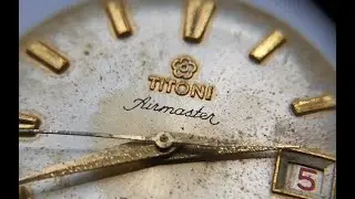 Repair Restore TITONI AIR MASTER TITOFLEX DATE ONLY MANUAL WINDING eta 2409, Vintage 7 jewels