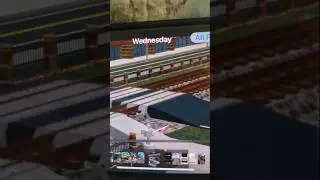 NS 8105 interstate heritage unit leads a ballast train though road crossing #NS8105 #shorts #roblox