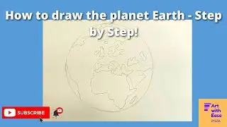 How to draw the planet Earth, easy, step by step!