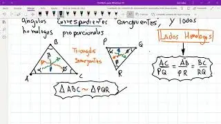 2do semejanza de tri&aacute;ngulos geometr&iacute;a