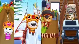 talking Tom gold run all characters unlock| Princess Angela| king fu Hank| mummy tom | ginger latest