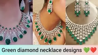 Green diamond necklace designs❤️💚#greenstone#necklaceset#jewellery#latest#stylishnecklace#fashion