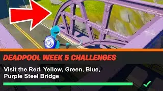 Visit the Red, Yellow, Green, Blue, Purple Steel Bridges Fortnite