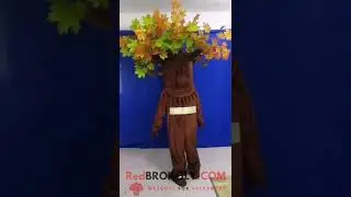 REDBROKOLY.COM Mascot Costume - Tree mascot costume with maple leaf mascot costume for adult