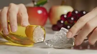 Ultra Realistic Glass Fruit Eating ASMR | Satisfying Cutting, Crunch, & Crystal Sounds
