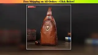 Real Leather Chest Bag Shoulder Bag Messenger Bag Men Bag Fashion Casual Small Back Pack Trend