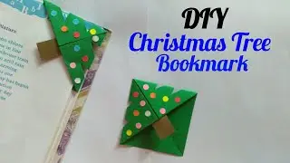 Easy Christmas tree Bookmark corner l paper crafts DIY l easy Christmas crafts