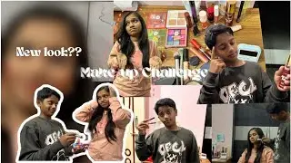 '15 Minutes Makeup Challenge With My Brother'😂(didn't end well 😭)#dontmisstheend#brotherandsister#
