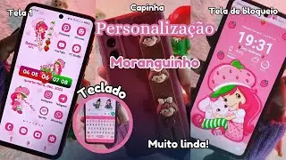 PERSONALIZAÇÃO MORANGUINHO ROSA AESTHETIC | Organizando e Personalizando Meu Celular Android