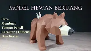 Bear | How to Make 3D Paper Craft Low Polygon @kreasi_poly