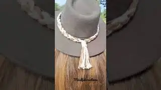 Macrame hat band. Cowboy hat accessories. www.etsy.com/shop/MindfulCreationsUSA