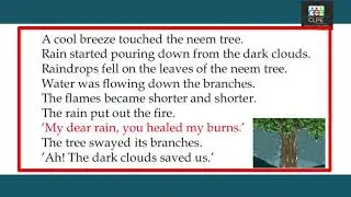 Std -2 English Unit -3 The mother tree. Text reading with malayalam explanation. Pg no: 57