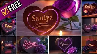 How To Write On Name 3D Wooden Heart ❤️ With Rose Flower | Ai Art Using