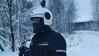 First trip on a winter road on an electric bike, but something went wrong