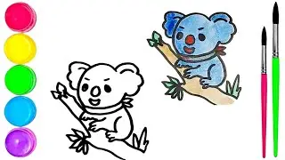 How To Draw  cute Koala Drawing, Painting & water Coloring For Kids and Toddlers_🌈🎨