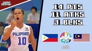 John Vic De Guzman Highlights Philippines 🇵🇭 vs 🇲🇾 Malaysia Volleyball SEA Games 2015