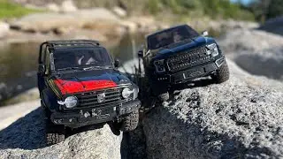 TEST RUN 🔥💪🏻 Traction Hobbies Ford F150 and Tank 300 1:8 RC Crawlers