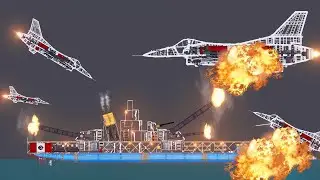 F-16 and Helicopter attack warships in People Playground