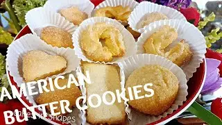 How to make American butter cookies at home/بسكوت الزبده الأمريكي الأصلي /باتر كوكيز