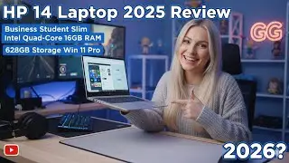 HP 14 Laptop 2025 Business Student Slim Intel Quad-Core 16GB RAM 628GB Storage Win 11 Pro
