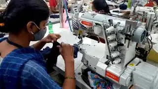 Operation video of SiRUBA U007 Ultra small cylinder bed interlock stitch machine