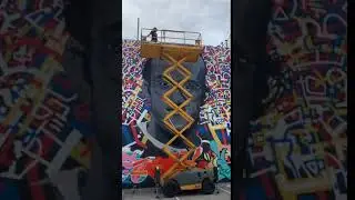Duralift Rough Terrain Scissor Lift on a Mural project