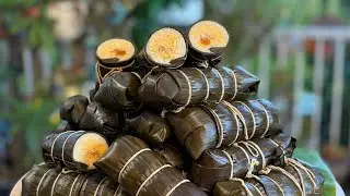 Traditional Cambodian Sticky Rice Cake របៀបធ្វើនំអន្សមជ្រូក