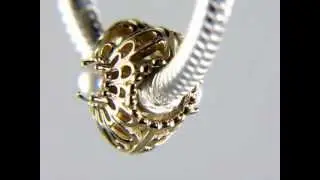 Pandora Gold Vintage Heart Charm 750822P