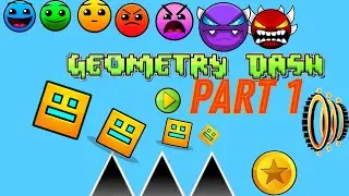 Geometry Dash Part 1 I CANT DO UPSIDE DOWN