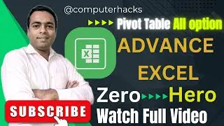 Advance Excel | Pivot Table All options | #exceltech #pivottabletricks #trendingvideo #exceltricks