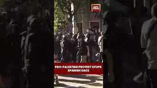 Pro-Palestine Protest Stops Spanish Cycling Race | #shorts #propalestineprotest #spainnews