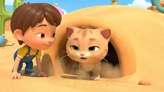 The Curious Sand Cat Found a Tunnel 🐱 | Nursery Rhymes for Kids & Baby Songs