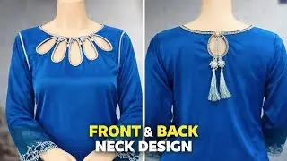 🤍Cutwork Neck patch work✨ beads embroidery design 🤍 | trandy Hand work | Kavia work for Eid designs