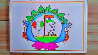 26 January Drawing / Happy Republic Day Poster Drawing Easy Step by Step / Republic Day Drawing