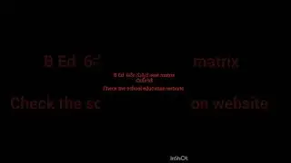 bed 6th round seat matrix out | bed 6th round option entry | school education | edu needs #bed