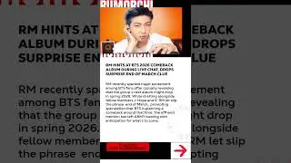 #RM Hints at BTS 2026 Comeback Album During Live Chat, Drops Surprise 'End of March' Clue