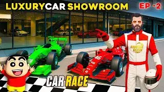GTA 5 : Rampage & shinchan🤣 F1 CAR RACE | CAR SHOWROOM🚗 EP-2 Full Fun #gta5 #bommalu #rampageboy