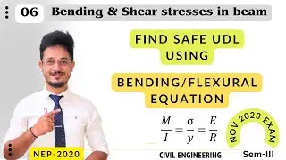 06* Calculate Safe UDL using bending stress equation | MOS | Civil engineering #civilengineering