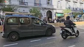 Naples Italy Street Demonstration