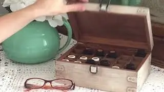 White Celtic Wood Storage Box for Essential Oil Bottles