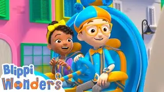 Blippi Pizza Adventure - Blippi Wonders | Kids Cartoons | Party Playtime!