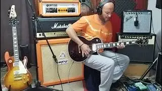 fender 68 vibro champ (volume at 7) tokai LP lc225