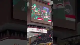 Kaprizov gets standing ovation after recording his 100th NHL point. (Капризов гетс стандинг оватион)