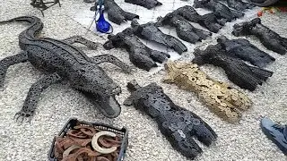 Вот это БАРАХОЛКА! Нашел огромного крокодила! Красивая посуда и самодельный Мачете .