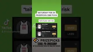 PRIZEPICKS TOP CBB PICKS FOR 2/25! #dfs #prizepicks #cbb #cbbpicks #february